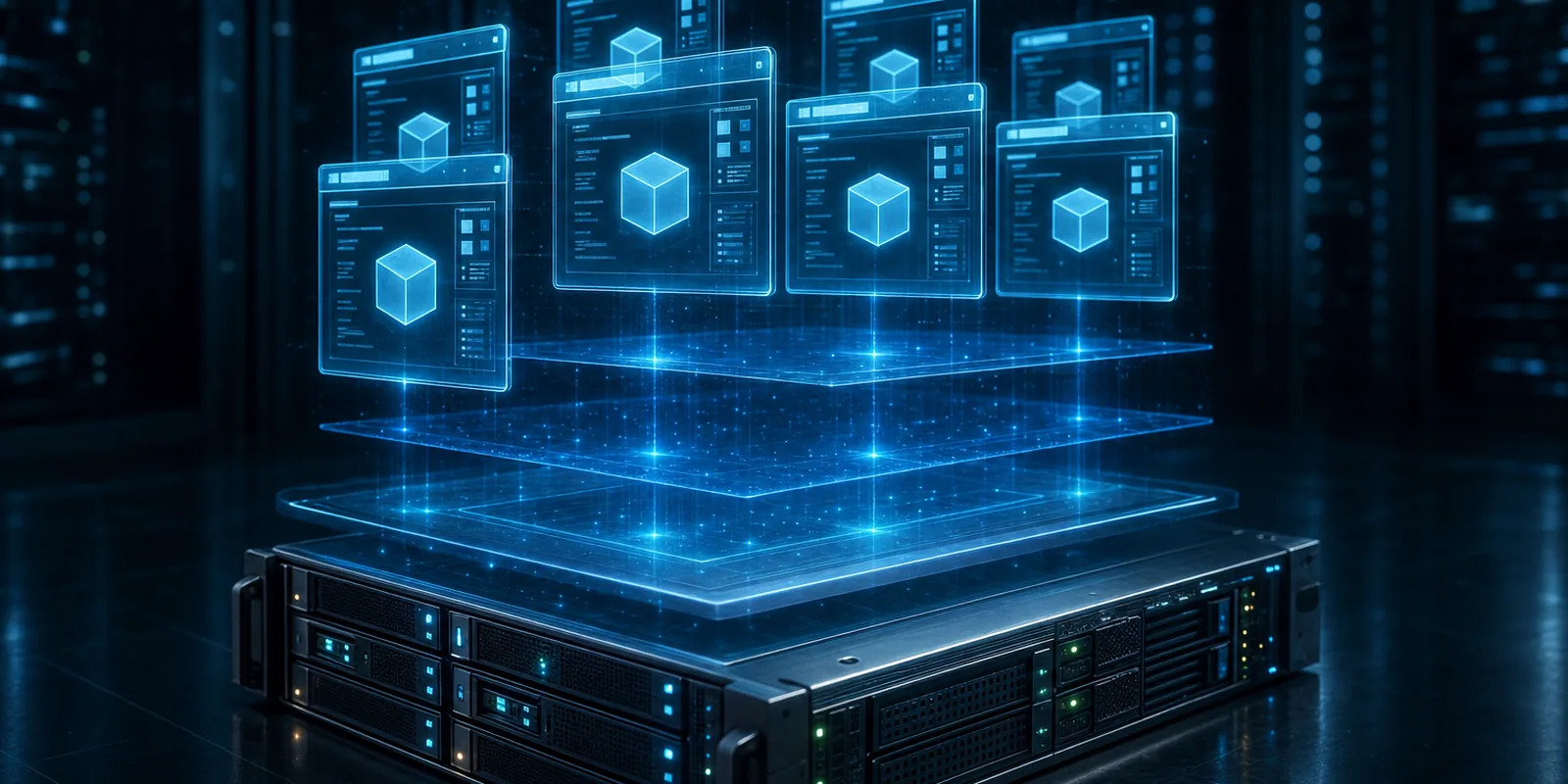Virtualisation — abstract Tech Savvy Solutions network graphic